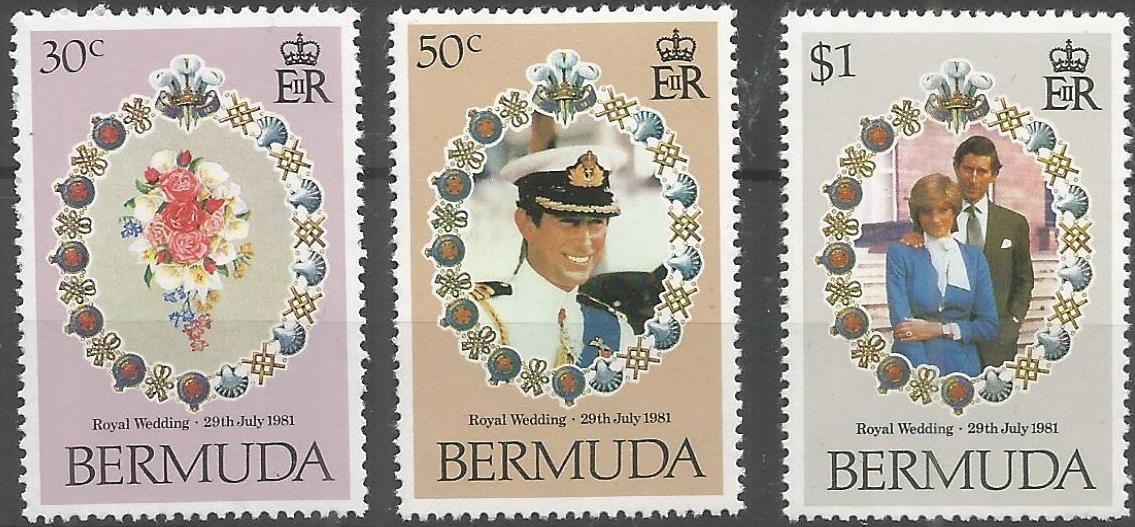 1981 Bermuda - Charles & Diana Wedding Set (3) MM